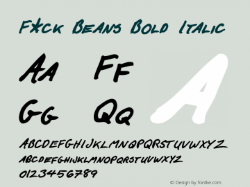 F*ck Beans Bold Italic Version 1.000图片样张