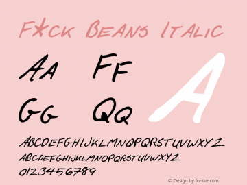 F*ck Beans Italic Version 1.000图片样张