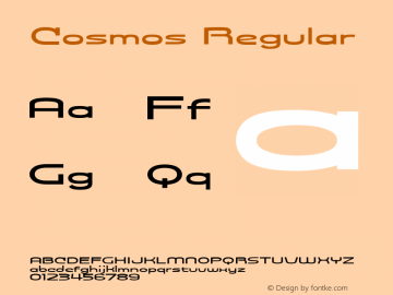 Cosmos Regular Macromedia Fontographer 4.1J 01.1.23 Font Sample