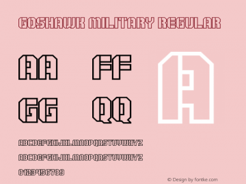 Goshawk Military Regular Version 1.0 Font Sample