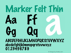 Marker Felt Thin Unknown Font Sample