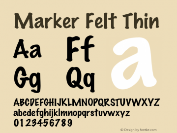 Marker Felt Thin Unknown Font Sample