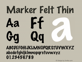 Marker Felt Thin Unknown Font Sample