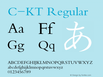C-KT Regular 1999;1.00 Font Sample