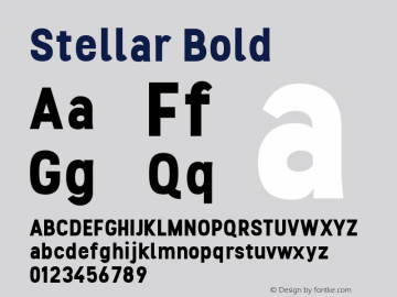 Stellar Bold Version 1.000 Font Sample