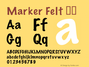 Marker Felt 瘦体 4.1d3e1 Font Sample