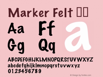 Marker Felt 瘦体 5.0d2e1 Font Sample