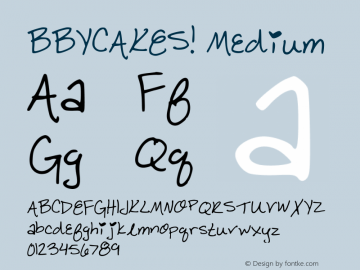 BBYCAKES! Medium Version 001.000 Font Sample