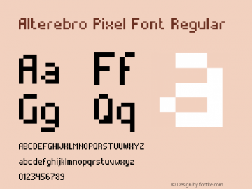 Alterebro Pixel Font Regular Version 1.0 Font Sample