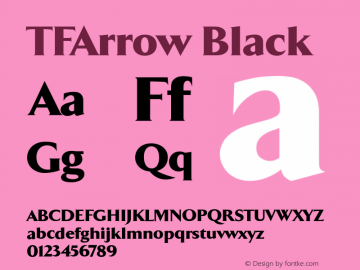 TFArrow Black Version 001.000 Font Sample