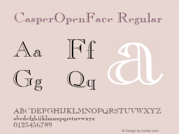 CasperOpenFace Regular v1.0c Font Sample