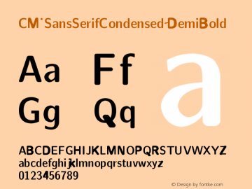 CM_SansSerifCondensed DemiBold CMSSDC Font Sample