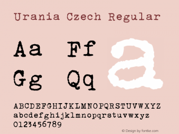 Urania Czech Regular Version 1.6, Feb 12, 2013图片样张