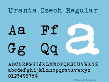 Urania Czech Regular Version 1.7, January 30th, 2014图片样张