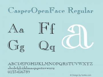 CasperOpenFace Regular v1.0c Font Sample