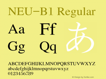 NEU-B1 Regular 2.0 Font Sample