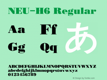 NEU-H6 Regular 2.00 Font Sample