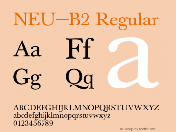 NEU-B2 Regular 2.00 Font Sample