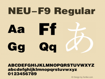 NEU-F9 Regular 1.00 Font Sample