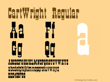 CartWright Regular Converted from D:\TEMP\CARTWRIG.TF1 by ALLTYPE Font Sample