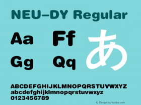 NEU-DY Regular 1.20 Font Sample