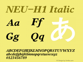 NEU-H1 Italic 2.00图片样张