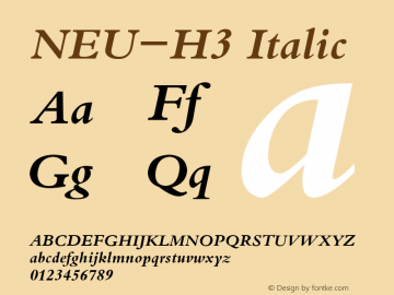 NEU-H3 Italic 2.00图片样张