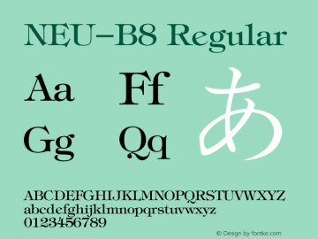 NEU-B8 Regular 1.20 Font Sample