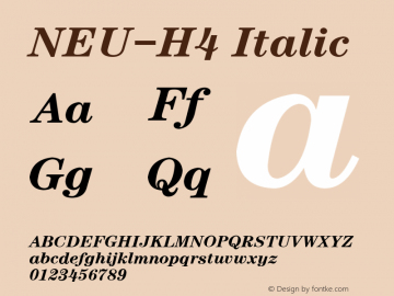 NEU-H4 Italic 2.00图片样张