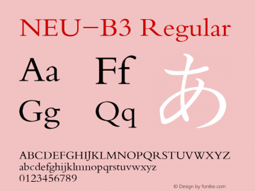 NEU-B3 Regular 2.00 Font Sample