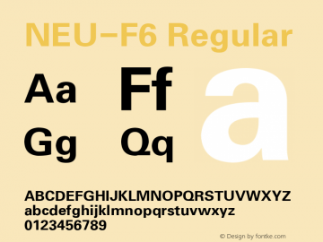 NEU-F6 Regular 2.00 Font Sample