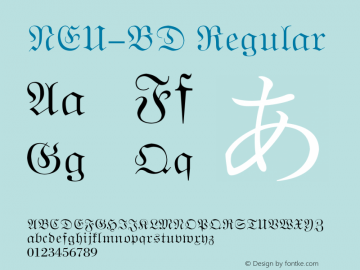 NEU-BD Regular 1.20 Font Sample