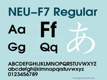 NEU-F7 Regular 1.00 Font Sample
