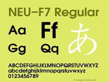 NEU-F7 Regular 2.00 Font Sample