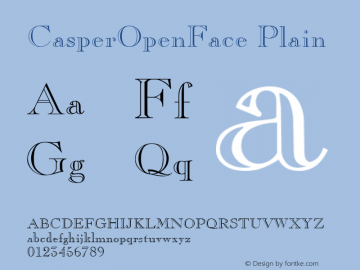 CasperOpenFace Plain 001.003 Font Sample