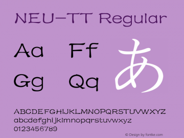 NEU-TT Regular 2.00 Font Sample