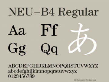 NEU-B4 Regular 1.00 Font Sample