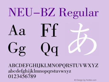 NEU-BZ Regular 1.00 Font Sample