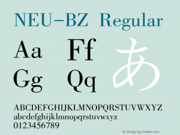 NEU-BZ Regular 2.0 Font Sample