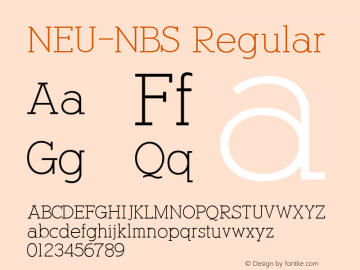 NEU-NBS Regular 2.00 Font Sample