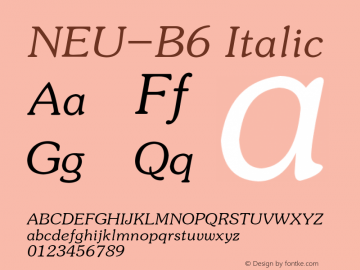 NEU-B6 Italic 2.00图片样张
