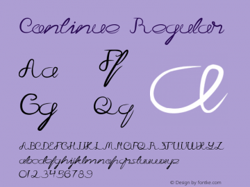 Continue Regular Version 1.00 May 19, 2014, initial release Font Sample