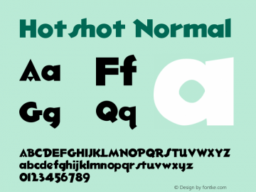 Hotshot Normal Version 001.001 Font Sample