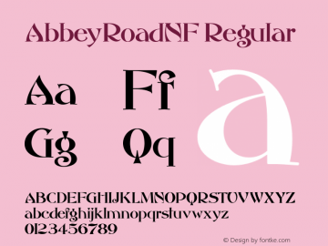 AbbeyRoadNF Regular 001.001 Font Sample