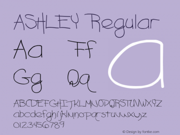 ASHLEY Regular Altsys Fontographer 3.5  3/17/97 Font Sample