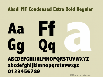 Abadi MT Condensed Extra Bold Regular Version 1.50图片样张