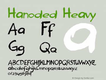 Hanoded Heavy Version 1.000 Font Sample