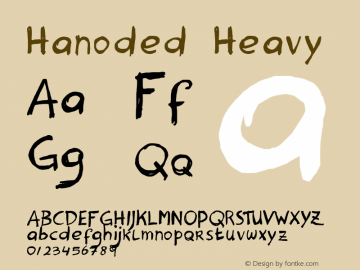 Hanoded Heavy Version 1.000 Font Sample