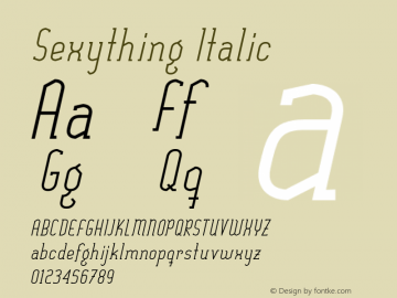 Sexything Italic 1.000 Font Sample