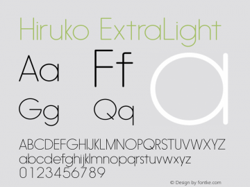 Hiruko ExtraLight Version 1.001图片样张